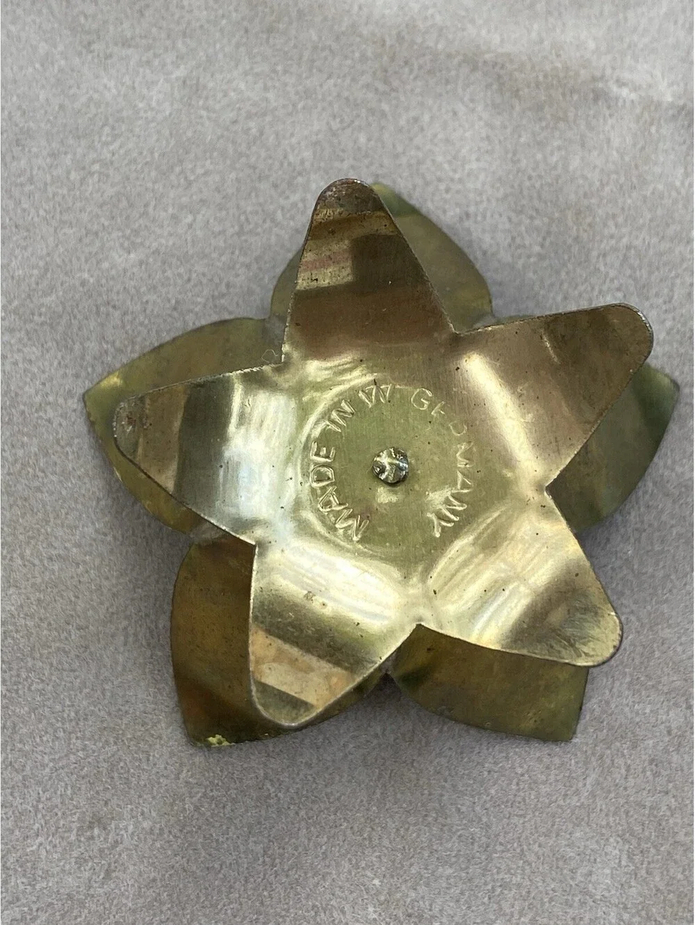 Vintage Solid Brass Flower Tea Light Candle Holder Votive 2